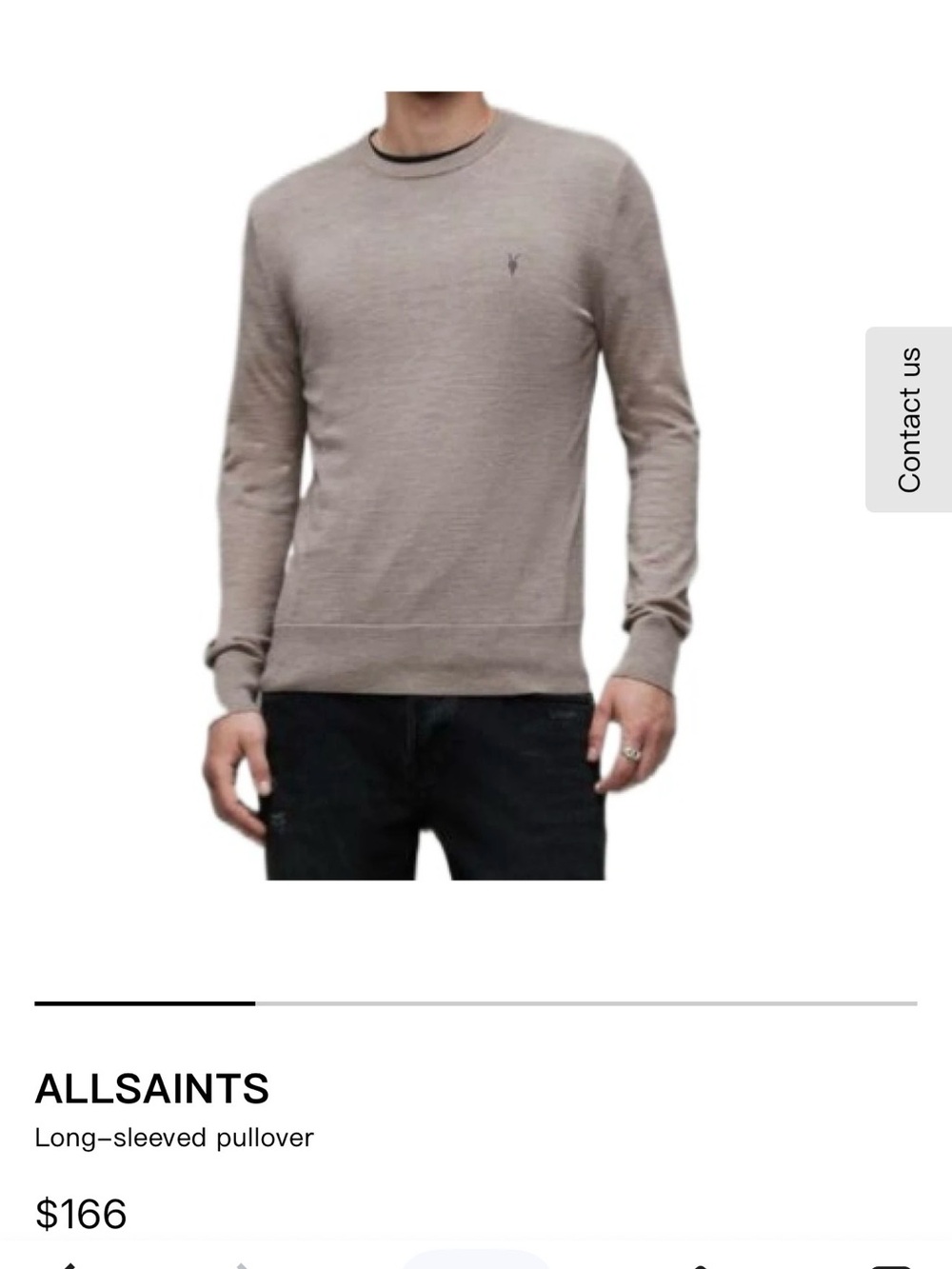 All Saints Men's Crewneck Sweater in Light Taupe